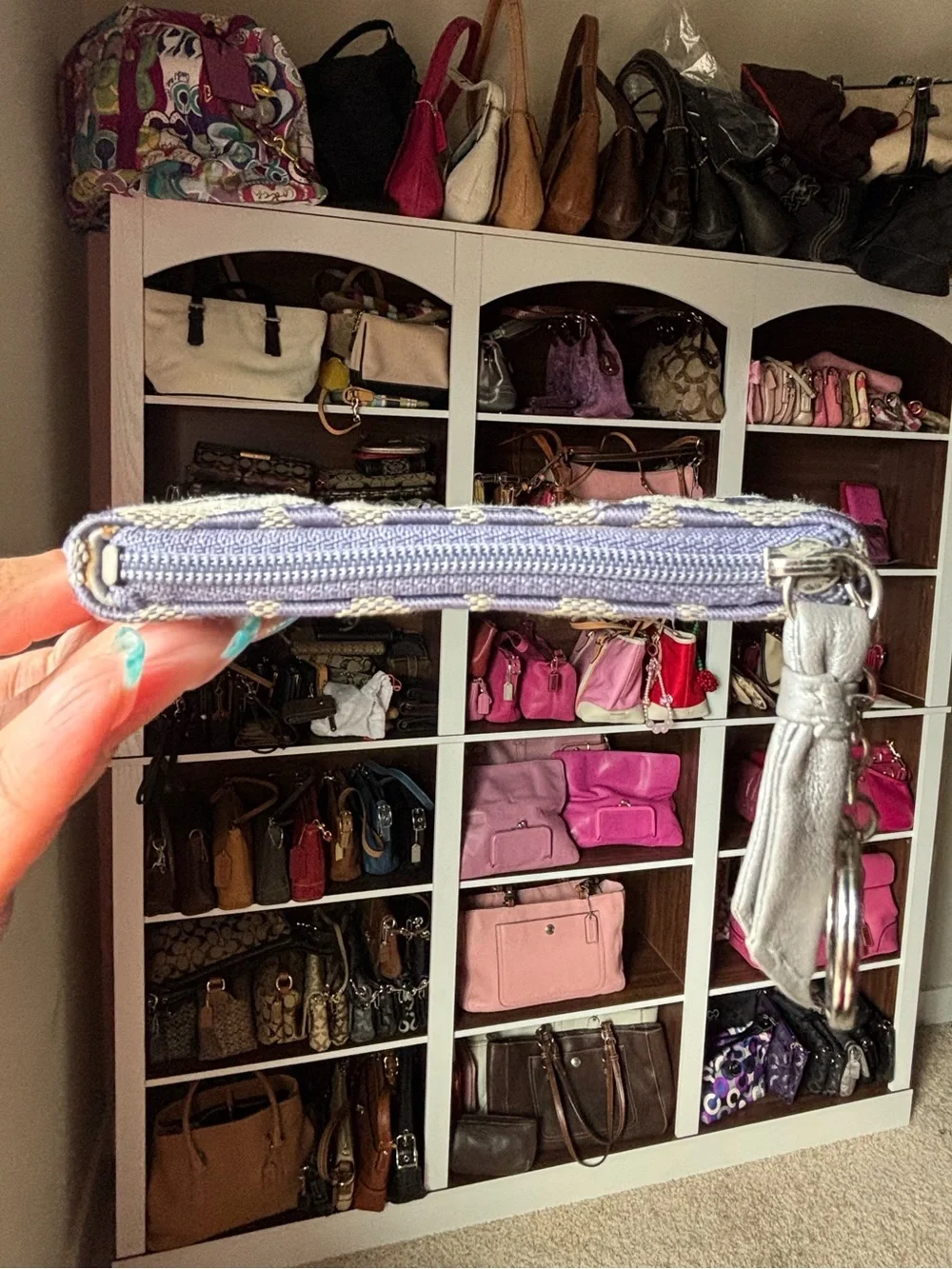 🪙💜COACH Ashley Pleated Op Art Coin Purse💜🪙
